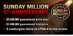 PokerStars guarantees $5 million in special anniversary Sunday Million