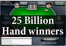 PokerStars 25 Billionth Hand Hit - Two Winners Split $100,000